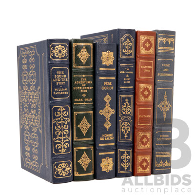 Collection of Six Antique Style Leather Bound Books
