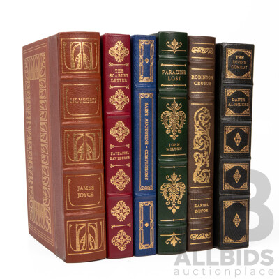 Collection of Six Antique Style Leather Bound Books