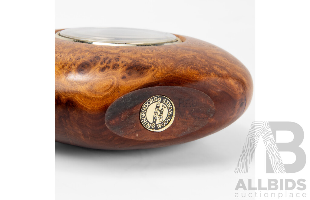 Bungendore Woodworks Timber Burl Mantle Clock