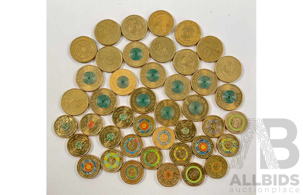 Collection of Australian Commemorative One and Two Dollar Coins Including 2018 Lest We Forget, 2020 Firefighters, 2024 NRL, 2019 Mr Squiggle, 2024 Paralympics, 2015 Flanders Field................