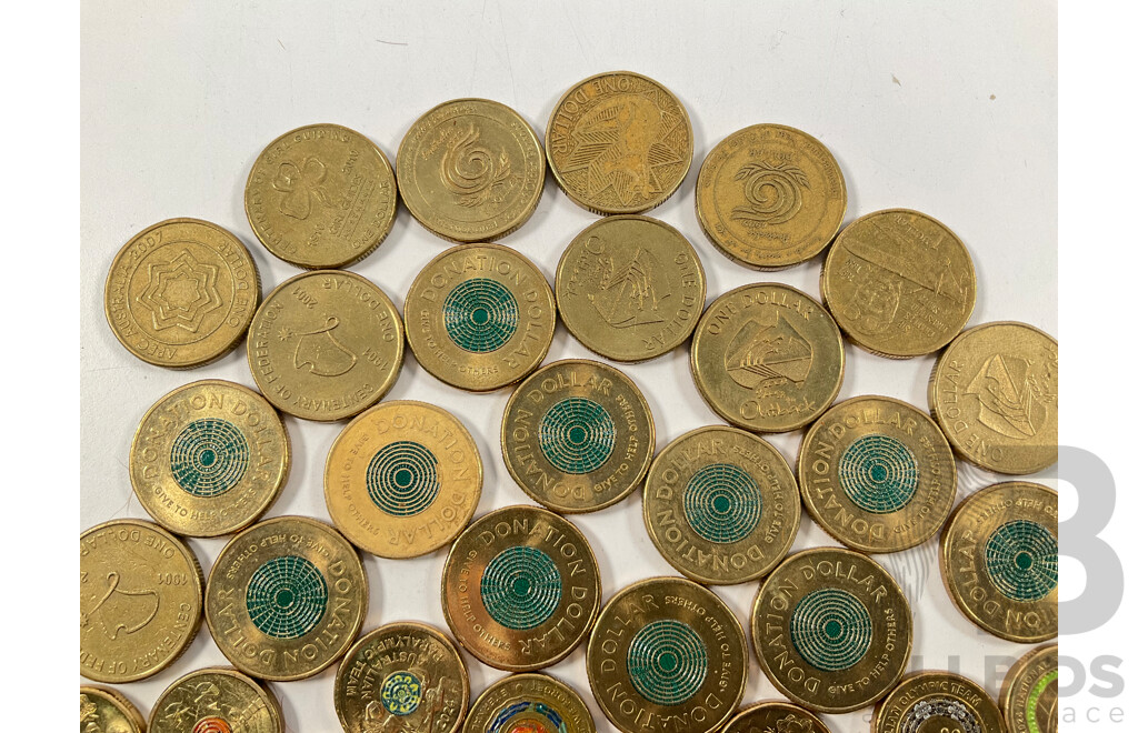 Collection of Australian Commemorative One and Two Dollar Coins Including 2018 Lest We Forget, 2020 Firefighters, 2024 NRL, 2019 Mr Squiggle, 2024 Paralympics, 2015 Flanders Field................