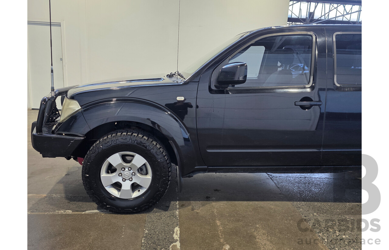 12/2009 Nissan Navara ST (4x4) D40 Dual Cab P/Up Black Turbo Diesel 2.5L