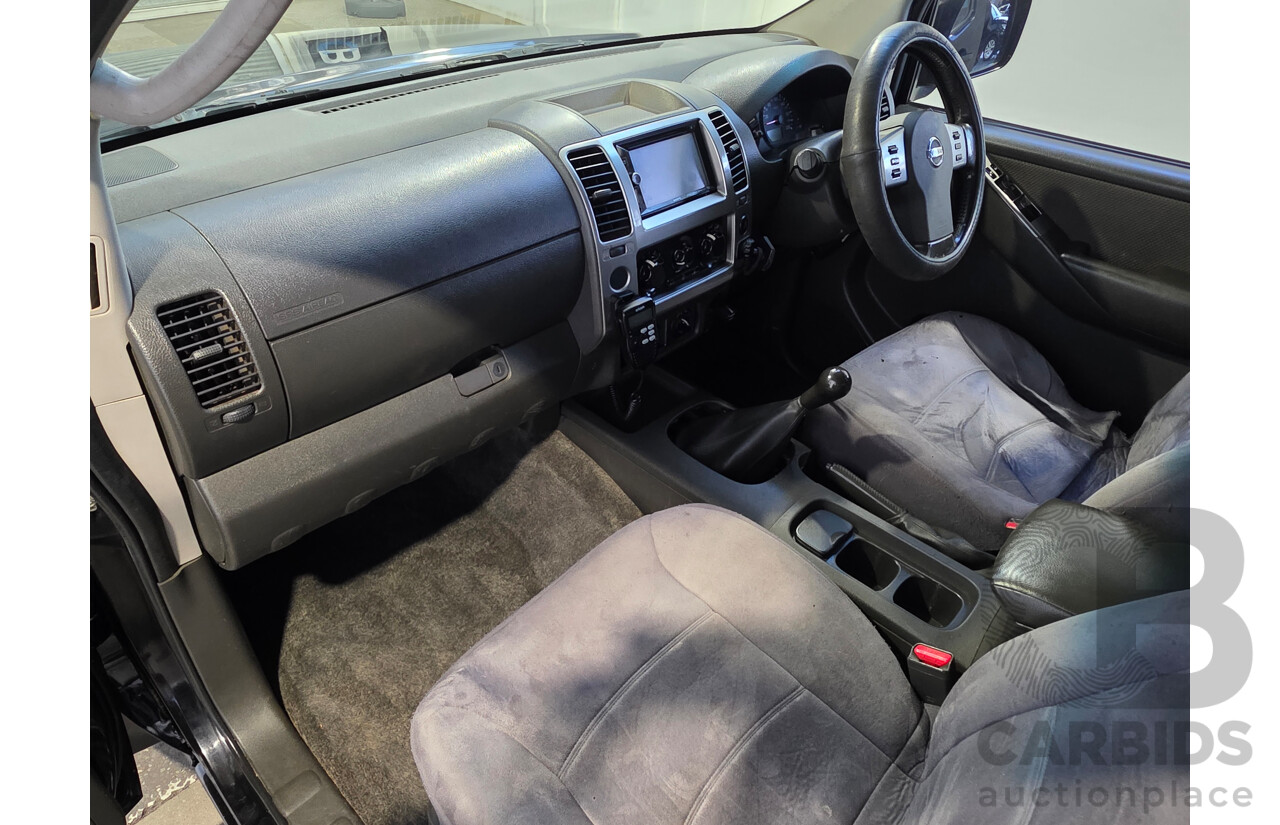 12/2009 Nissan Navara ST (4x4) D40 Dual Cab P/Up Black Turbo Diesel 2.5L