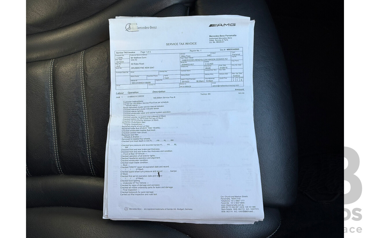 07/2019 Mercedes-Benz Glc 300 4MATIC AWD X253 MY20 4D Wagon White 2.0L