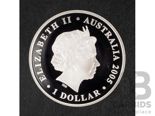 Australia Perth Mint 2005 Silver One Dollar Coin, 90th Anniversary - Australian and New Zealand Army Corps .999