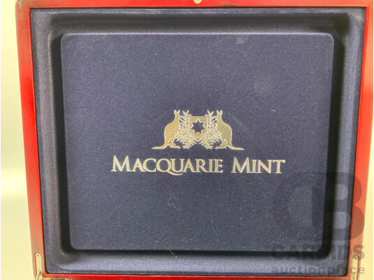 Macquarie Mint Twenty Four Coin Felt Lined Timber Case