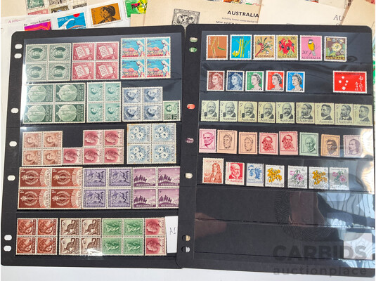 Collection of Australian Predecimal and Early Decimal Stamps Including Mint Blocks, QV Queensland, QV Victoria, QV South Australia, Western Australia, 1966 QE2 Set and More