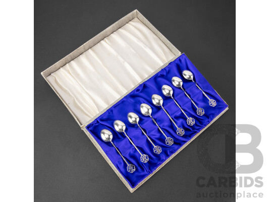 Wai Kee Hong Kong Sterling Silver Good Fortune Export Spoon Set