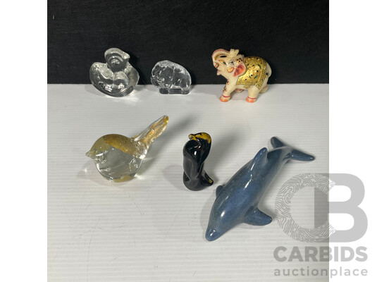 Collection of Glass and Ceramic Display Animal Figures