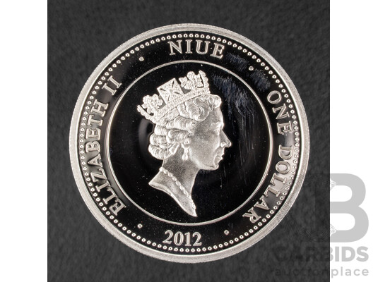 Niue 2012 Silver One Dollar Coin, 100th Anniversary First Car Across Australia .999