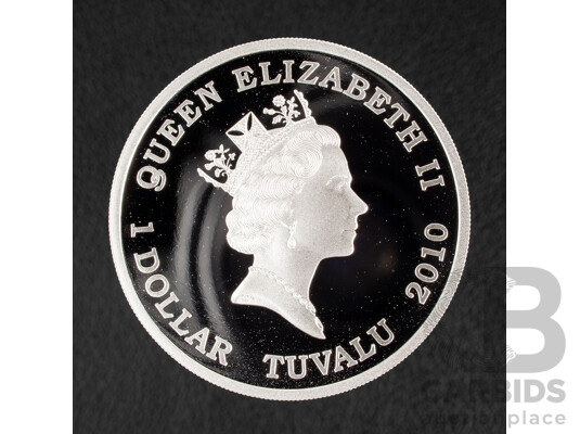 Tuvalu Perth Mint 2010 Silver One Dollar Coin, First Official Australian Horse Race .999