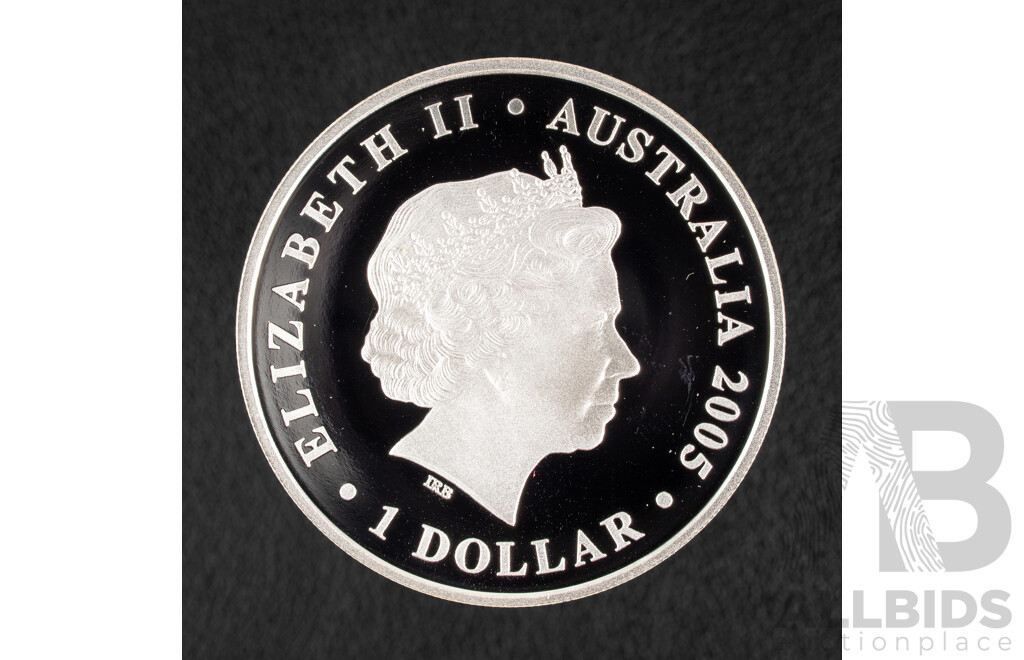 Australia Perth Mint 2005 Silver One Dollar Coin, 90th Anniversary - Australian and New Zealand Army Corps .999