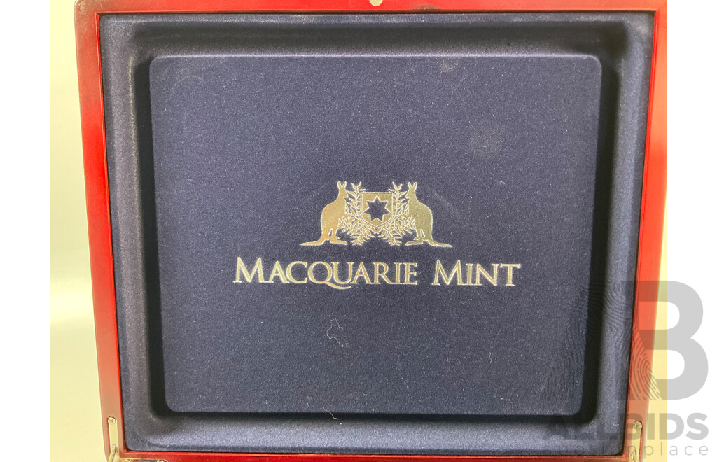 Macquarie Mint Twenty Four Coin Felt Lined Timber Case
