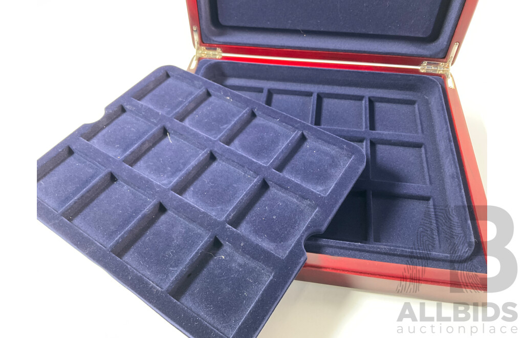 Macquarie Mint Twenty Four Coin Felt Lined Timber Case