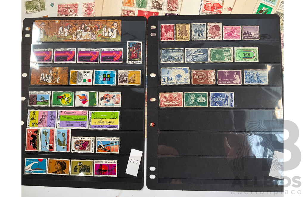 Collection of Australian Predecimal and Early Decimal Stamps Including Mint Blocks, QV Queensland, QV Victoria, QV South Australia, Western Australia, 1966 QE2 Set and More