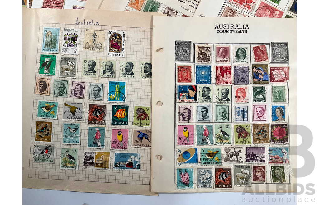Collection of Australian Predecimal and Early Decimal Stamps Including Mint Blocks, QV Queensland, QV Victoria, QV South Australia, Western Australia, 1966 QE2 Set and More