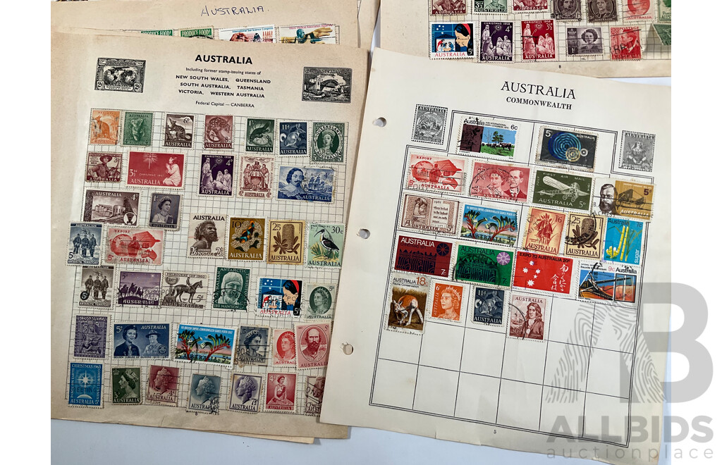 Collection of Australian Predecimal and Early Decimal Stamps Including Mint Blocks, QV Queensland, QV Victoria, QV South Australia, Western Australia, 1966 QE2 Set and More