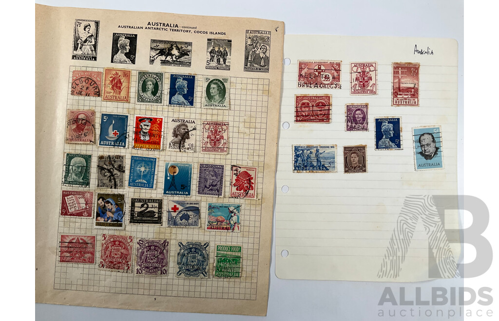 Collection of Australian Predecimal and Early Decimal Stamps Including Mint Blocks, QV Queensland, QV Victoria, QV South Australia, Western Australia, 1966 QE2 Set and More