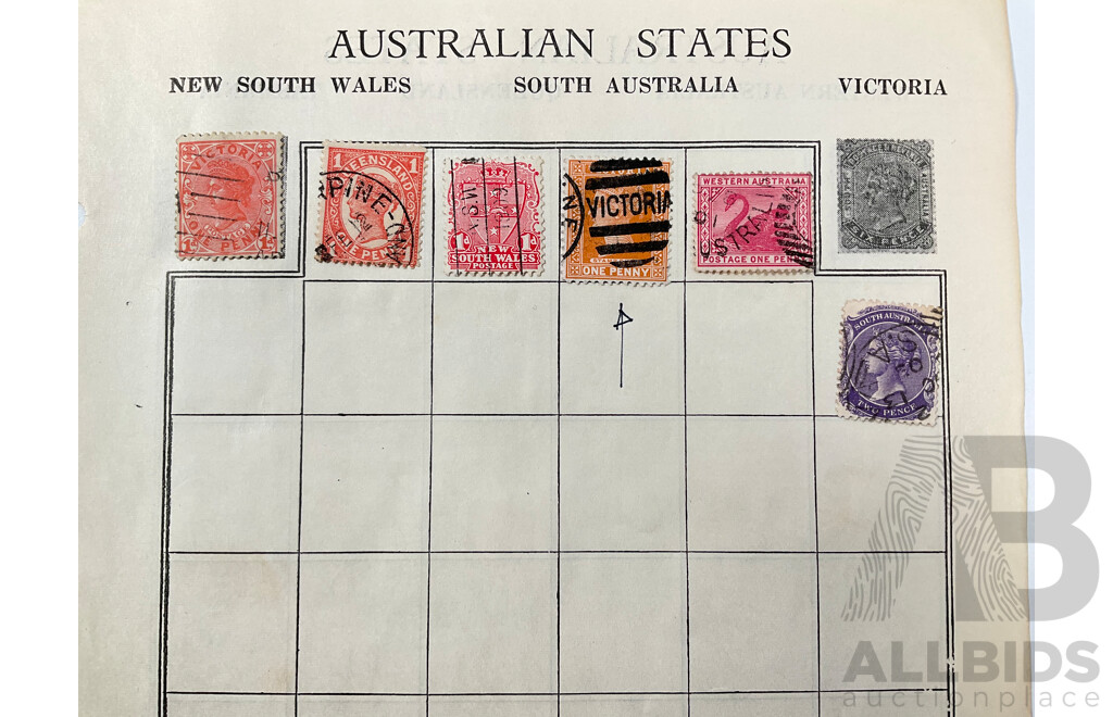 Collection of Australian Predecimal and Early Decimal Stamps Including Mint Blocks, QV Queensland, QV Victoria, QV South Australia, Western Australia, 1966 QE2 Set and More