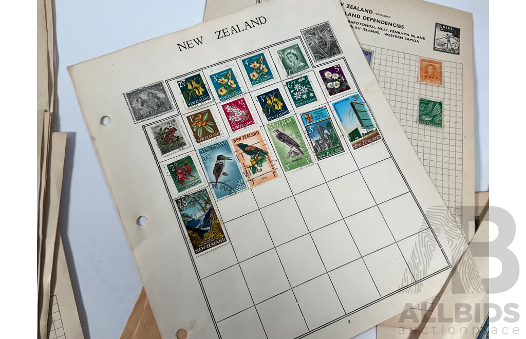 Collection of Vintage International Stamps Including Japan, USA, New Zealand, Great Britain, Ireland, Australian 1960's/70's First Day Covers and More