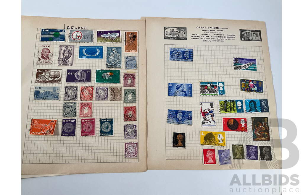 Collection of Vintage International Stamps Including Japan, USA, New Zealand, Great Britain, Ireland, Australian 1960's/70's First Day Covers and More