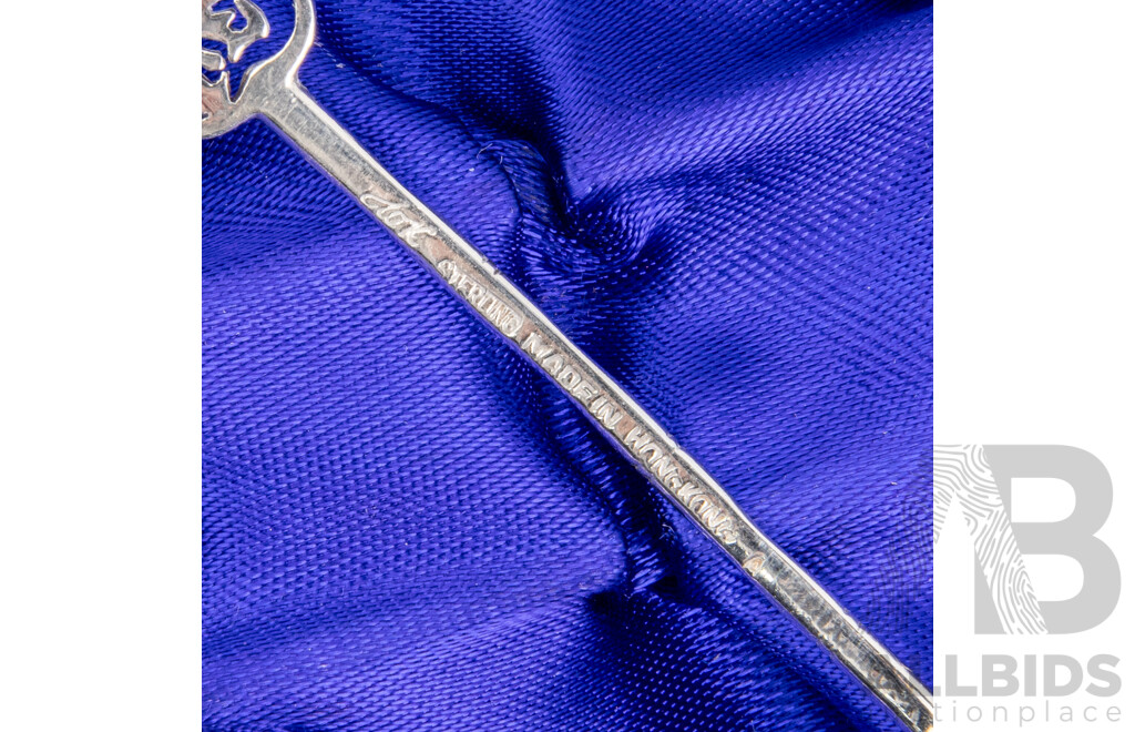 Wai Kee Hong Kong Sterling Silver Good Fortune Export Spoon Set