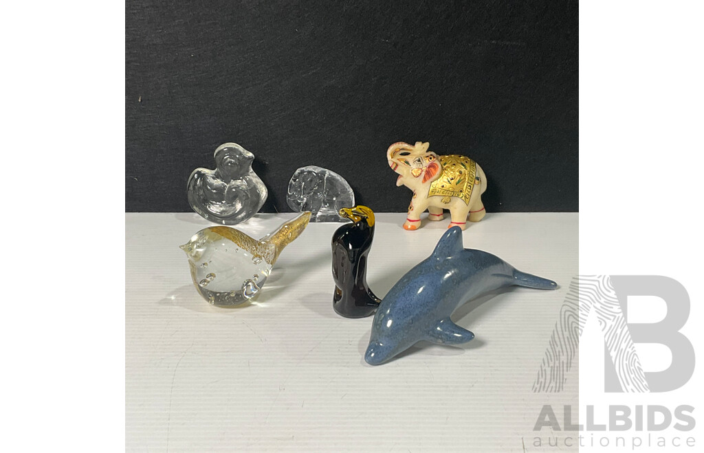Collection of Glass and Ceramic Display Animal Figures
