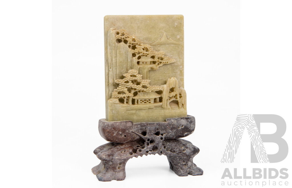 Chinese Carved Soap Stone Temple
