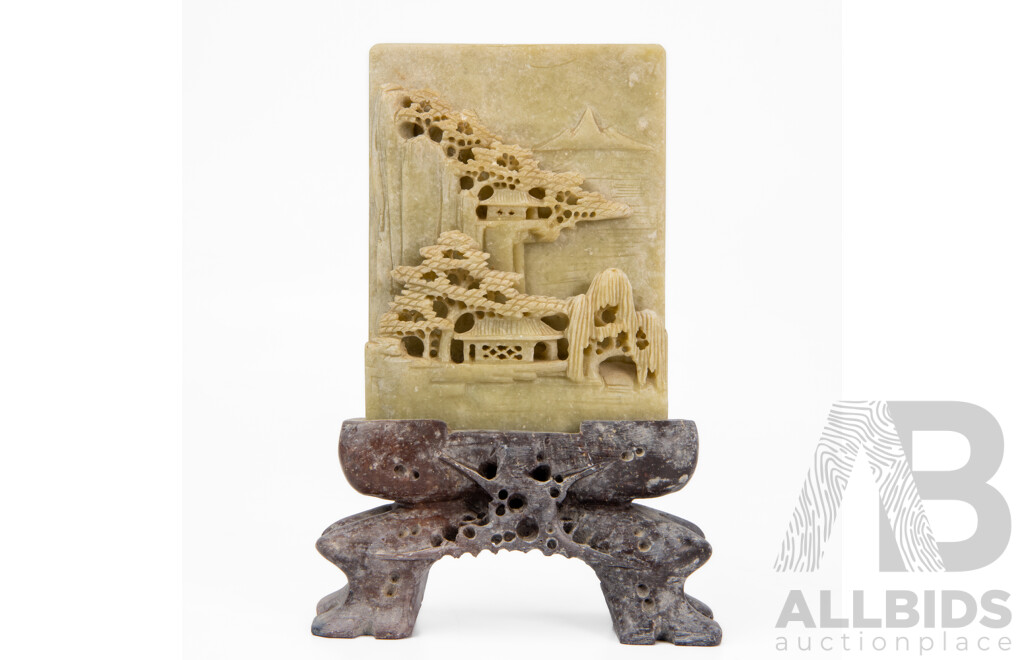 Chinese Carved Soap Stone Temple