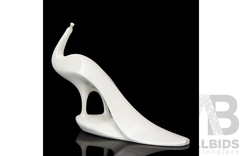 Royal Dux Bohemia Porcelain Peacock by by Jaroslav Ježek