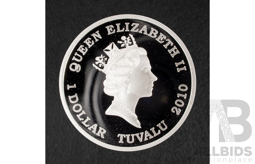 Tuvalu Perth Mint 2010 Silver One Dollar Coin, First Official Australian Horse Race .999