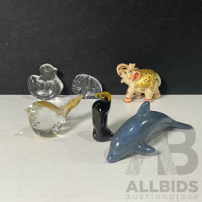 Collection of Glass and Ceramic Display Animal Figures