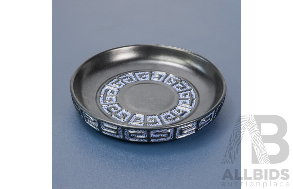 Mid Century Ceramic Dish with Greek Key Motif Designed by Frank Keramik Denmark