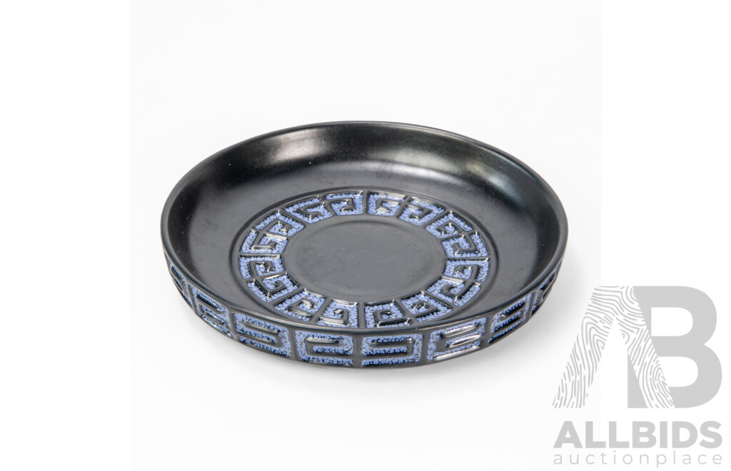 Mid Century Ceramic Dish with Greek Key Motif Designed by Frank Keramik Denmark