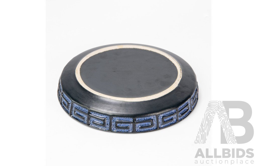 Mid Century Ceramic Dish with Greek Key Motif Designed by Frank Keramik Denmark