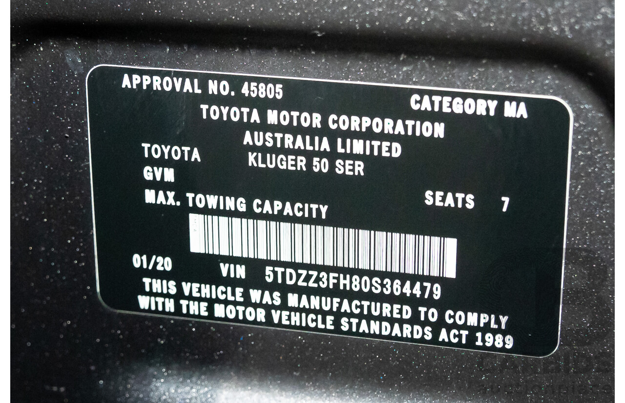 1/2020 Toyota Kluger GX GSU50R 4d Wagon Grey V6 3.5L