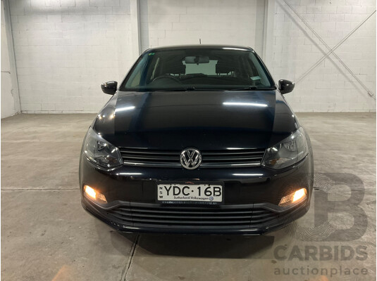 07/2015 Volkswagen Polo 66 TSI Trendline 6R MY15 5d Hatchback Black Turbo 1.2L