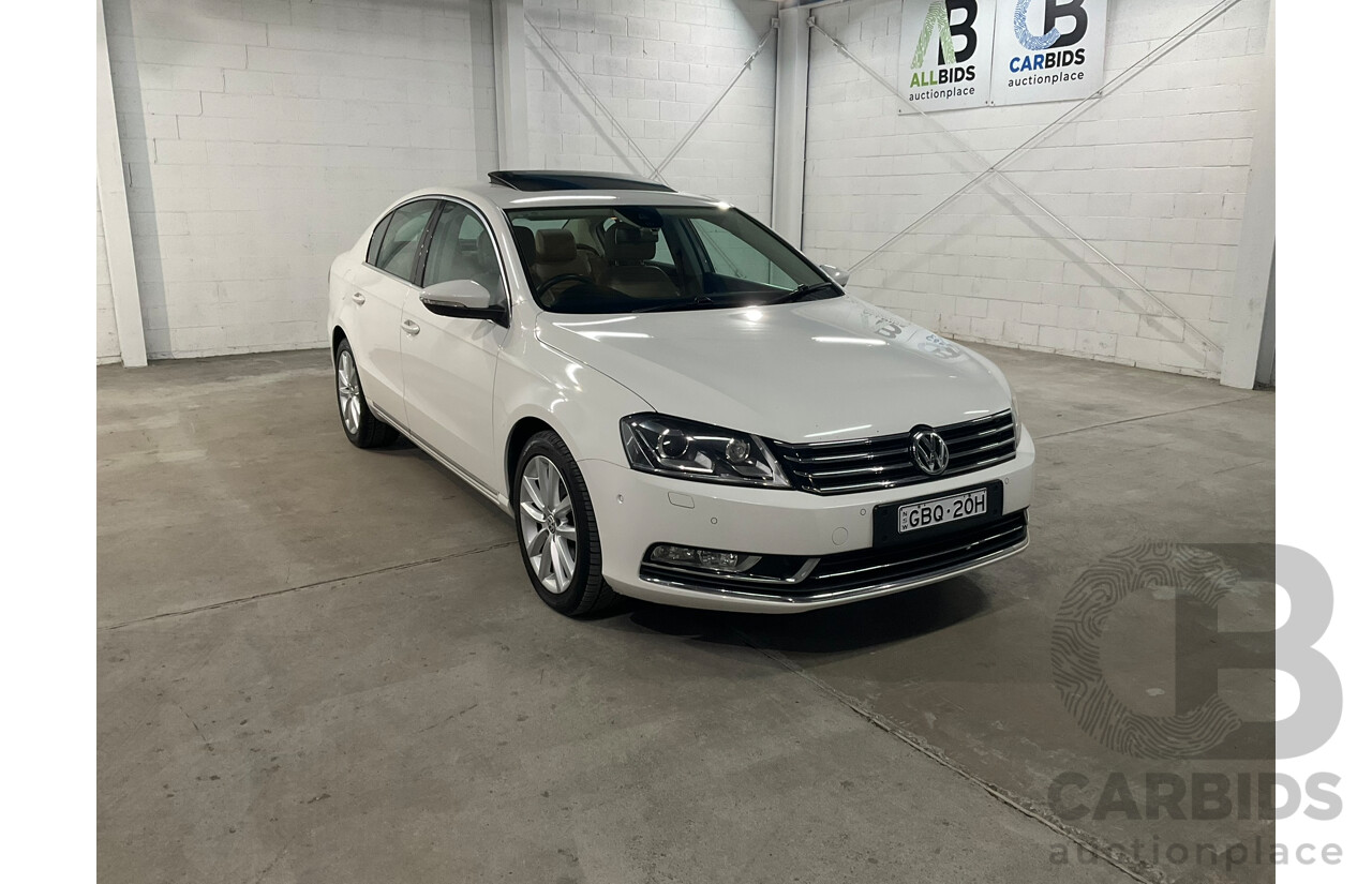 07/2014 Volkswagen Passat 130 TDI Highline 3C MY14.5 4d Sedan White Turbo Diesel 2.0L