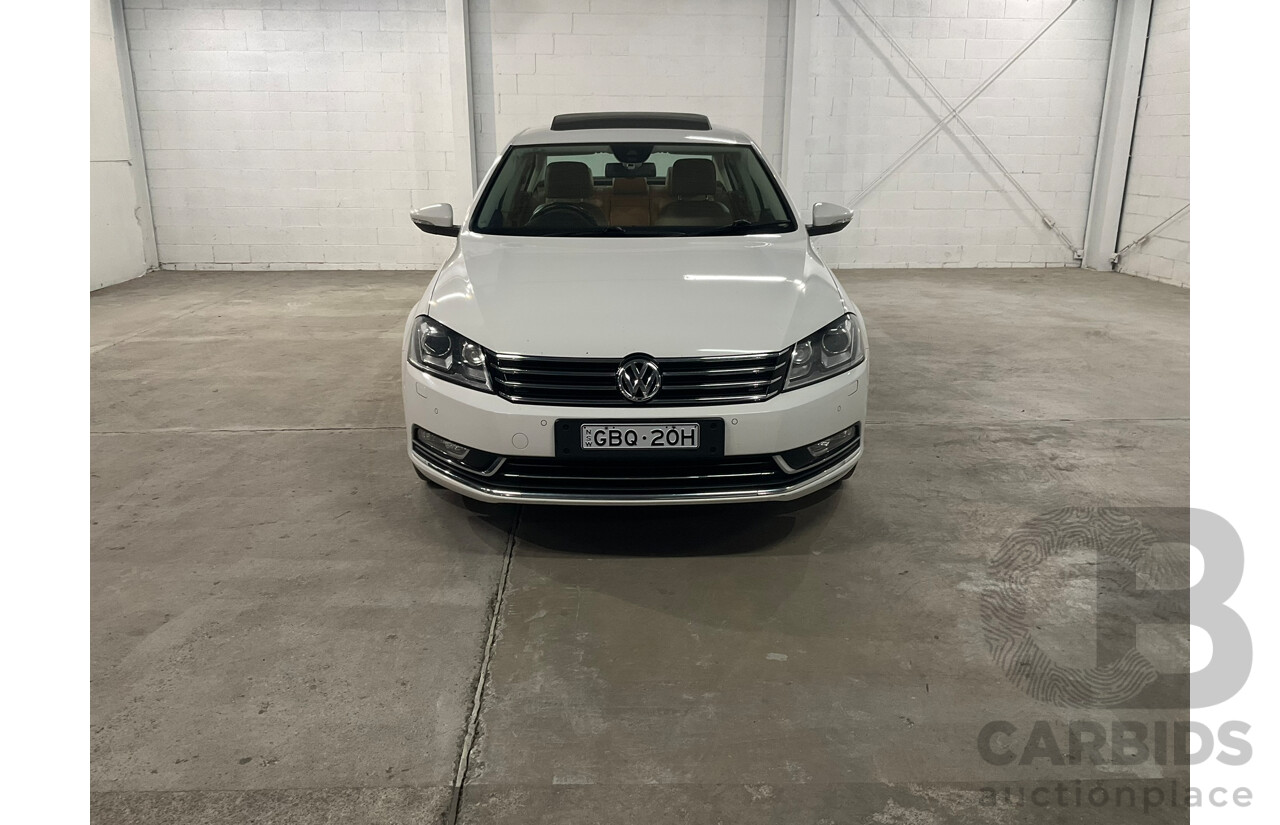 07/2014 Volkswagen Passat 130 TDI Highline 3C MY14.5 4d Sedan White Turbo Diesel 2.0L
