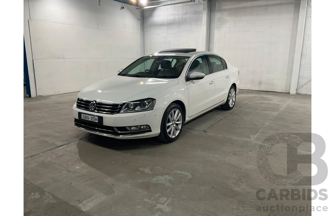 07/2014 Volkswagen Passat 130 TDI Highline 3C MY14.5 4d Sedan White Turbo Diesel 2.0L