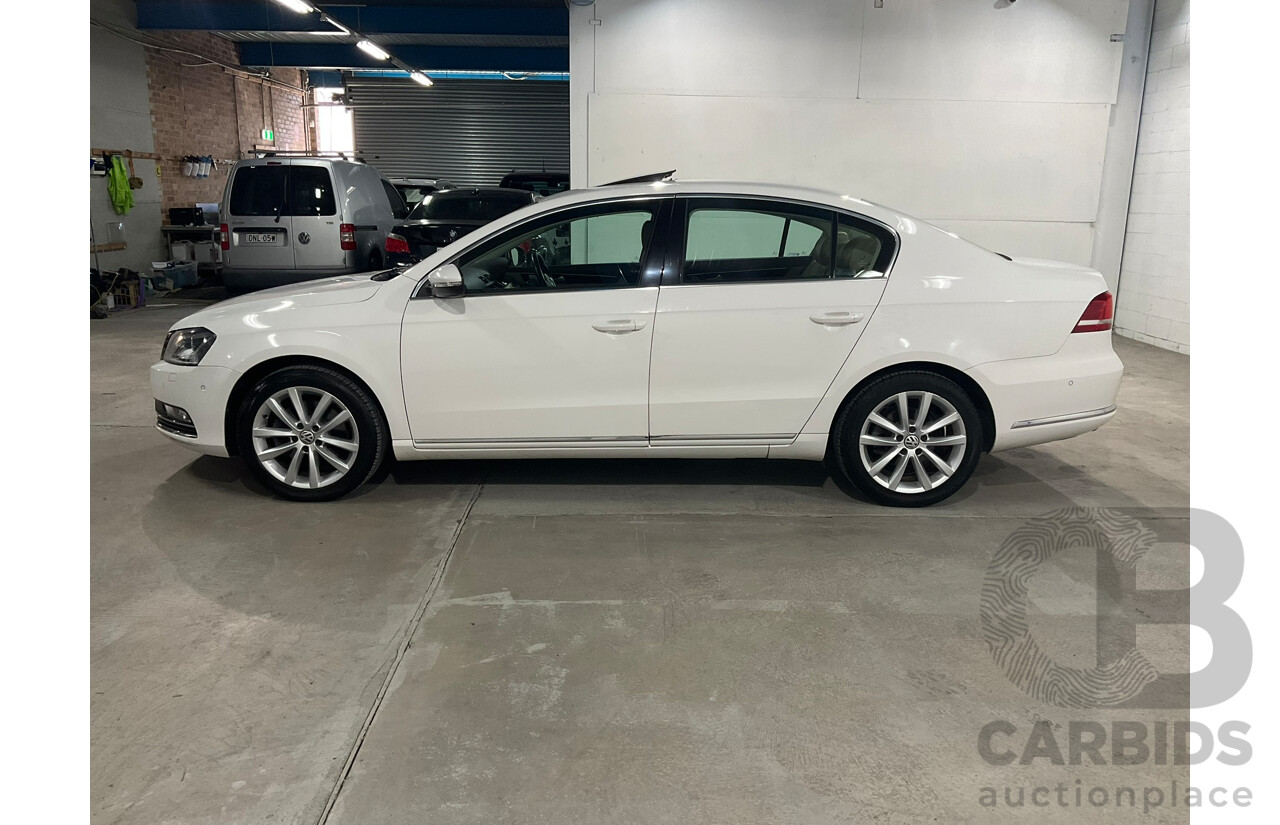 07/2014 Volkswagen Passat 130 TDI Highline 3C MY14.5 4d Sedan White Turbo Diesel 2.0L