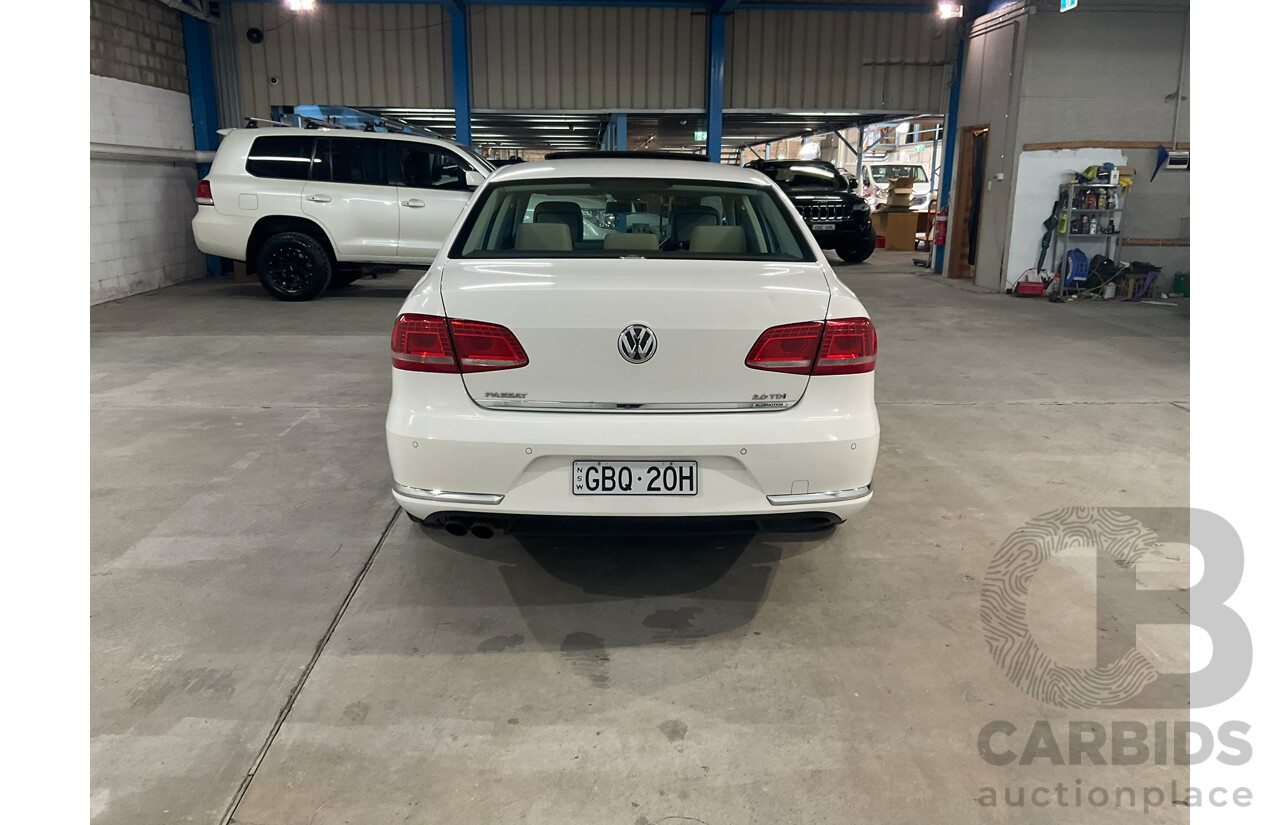 07/2014 Volkswagen Passat 130 TDI Highline 3C MY14.5 4d Sedan White Turbo Diesel 2.0L
