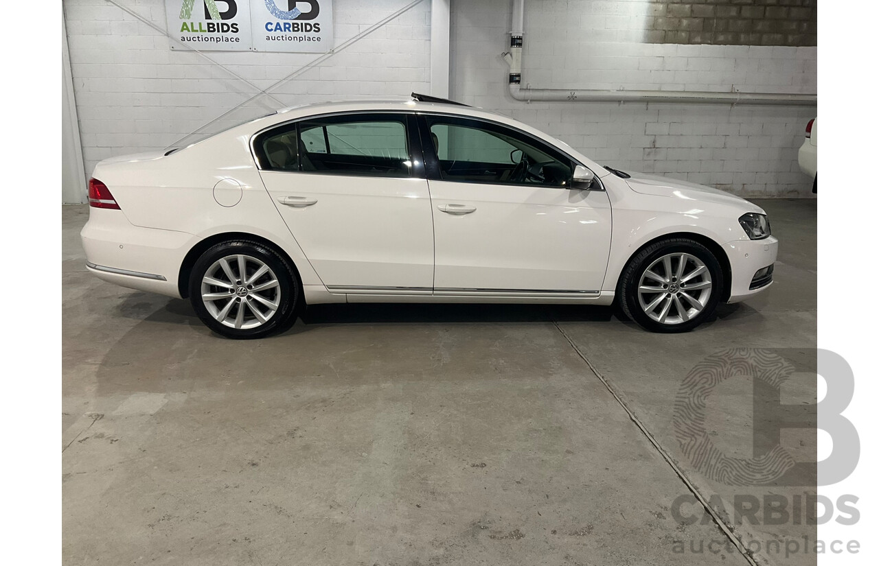 07/2014 Volkswagen Passat 130 TDI Highline 3C MY14.5 4d Sedan White Turbo Diesel 2.0L