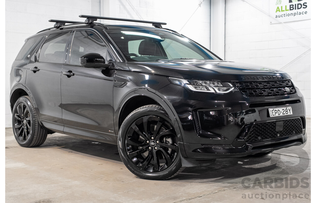 07/2021 Land Rover Discovery Sport P200 R-Dynamic S (147kW) AWD L550 MY21 4d Wagon Santorini Black Metallic Turbo 2.0L