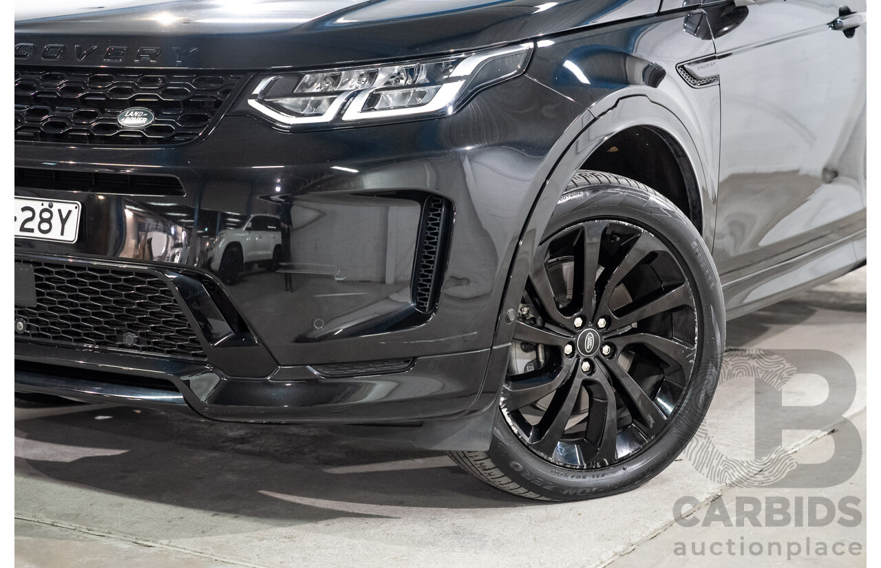 07/2021 Land Rover Discovery Sport P200 R-Dynamic S (147kW) AWD L550 MY21 4d Wagon Santorini Black Metallic Turbo 2.0L