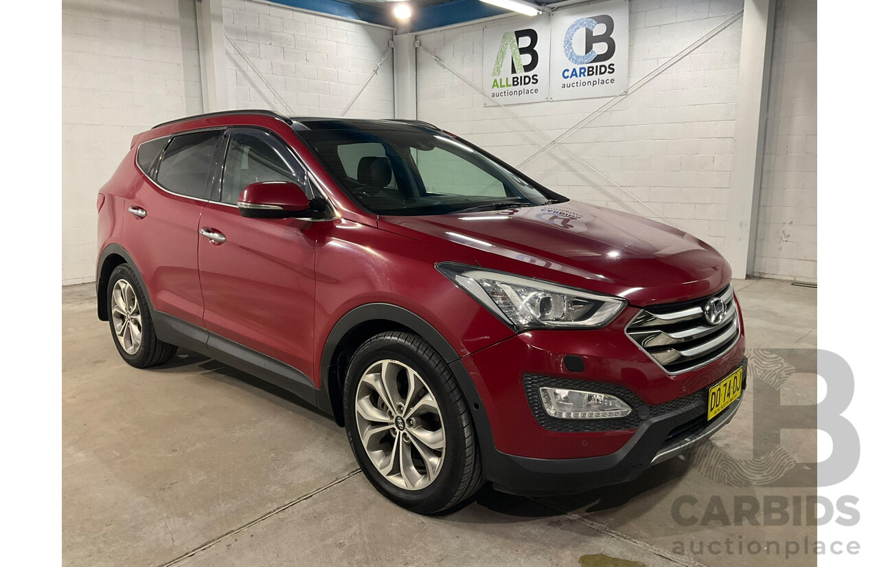 02/2015 Hyundai Santa Fe Highlander CRDi (4x4) DM MY15 4d Wagon Maroon Turbo Diesel 2.2L
