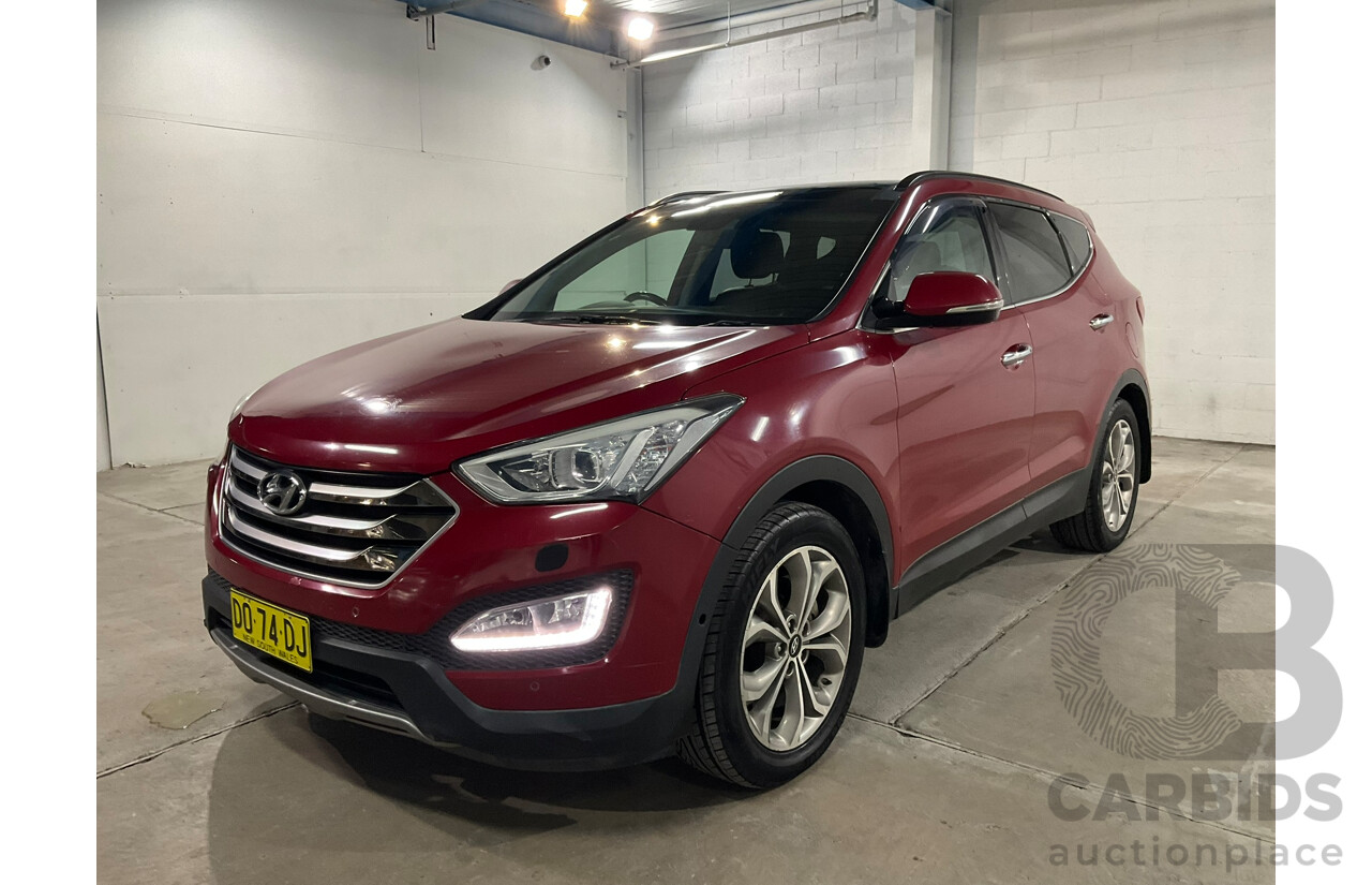 02/2015 Hyundai Santa Fe Highlander CRDi (4x4) DM MY15 4d Wagon Maroon Turbo Diesel 2.2L