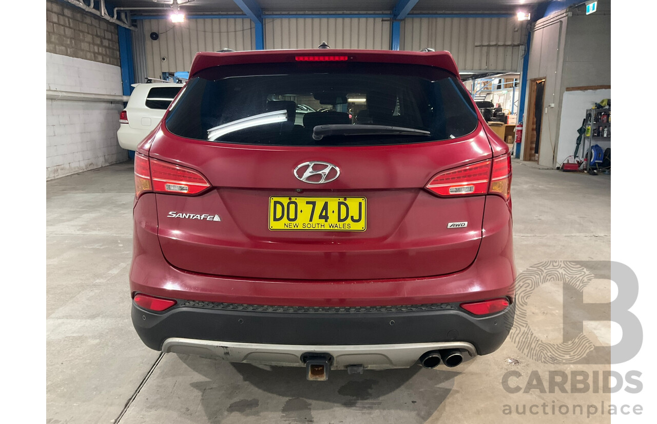 02/2015 Hyundai Santa Fe Highlander CRDi (4x4) DM MY15 4d Wagon Maroon Turbo Diesel 2.2L