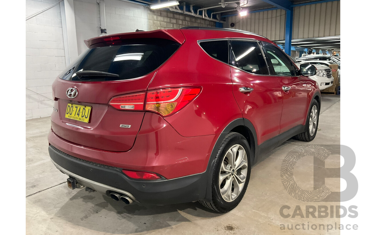 02/2015 Hyundai Santa Fe Highlander CRDi (4x4) DM MY15 4d Wagon Maroon Turbo Diesel 2.2L