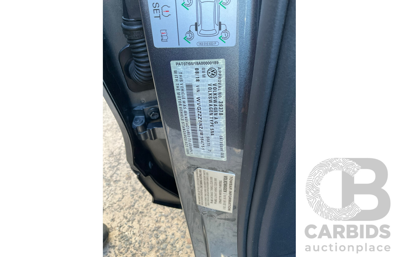 08/2018 Volkswagen Tiguan Allspace 140 TDI Highline (AWD) 5NA MY18 4d Wagon Grey Turbo Diesel 2.0L